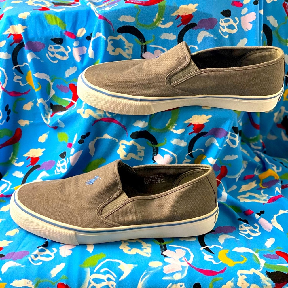 MENS POLO GREY SLIDE ON